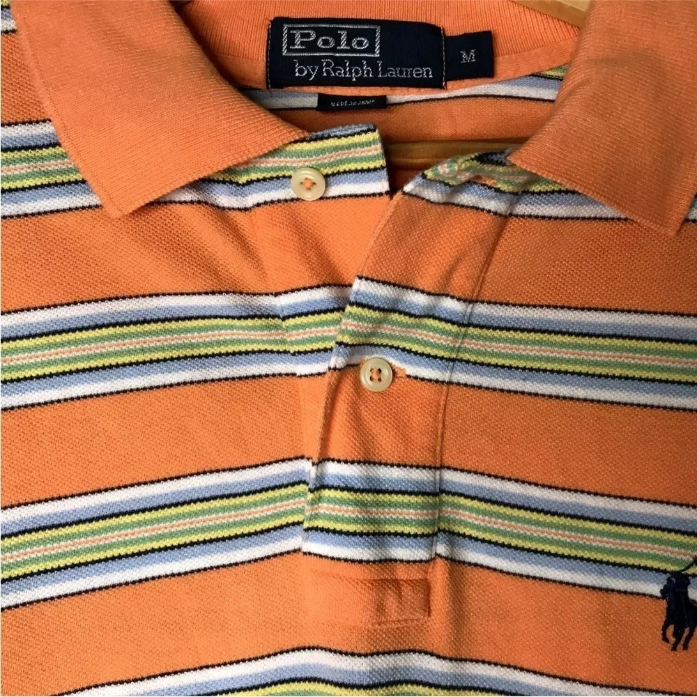 Lot of 2 Polo Ralph Lauren Golf Shirt Short Sleeve/ Long Sleeve Orange Size M